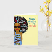 Carte Anniversaire du vol afro-américain Cousin (Fleur jaune)