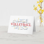 Carte Anniversaire du volley-ball avec des mots (Fleur jaune)