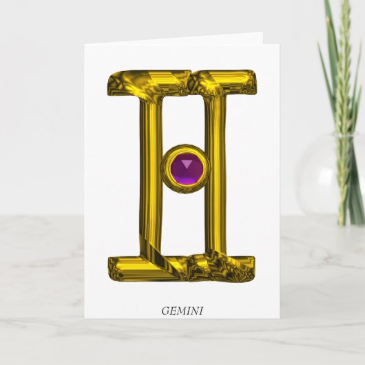 Carte Anniversaire du Zodiac GEMINI (Devant)