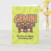 Carte Anniversaire du Zodiac - Gemini (Fleur jaune)