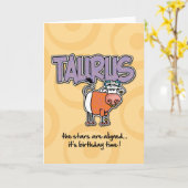 Carte Anniversaire du Zodiac - Taurus (Fleur jaune)