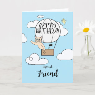 Carte Anniversaire d'un ami éloigné Montgolfière