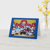 CARTE **ANNIVERSAIRE D'UN AN** DE RAGGEDY ANN (Fleur jaune)
