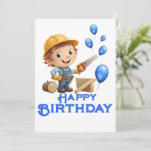 Carte Anniversaire d'un artisan (Debout devant)
