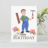 Carte Anniversaire d'un artisan (Debout devant)