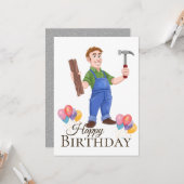 Carte Anniversaire d'un artisan (Devant/Arrière en situation)