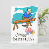 Carte Anniversaire d'un artisan (Debout devant)
