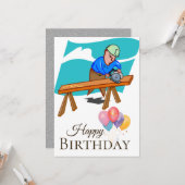 Carte Anniversaire d'un artisan (Devant/Arrière en situation)