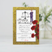 Carte anniversaire d'un avocat (Debout devant)