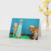 Carte Anniversaire d'un mini golf d'or (Fleur jaune)