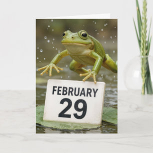 Carte Anniversaire d'une année bissextile de grenouille
