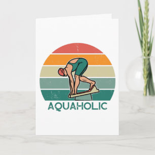 Carte Anniversaire d'une femme de natation aquatique