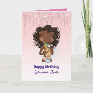Carte Anniversaire d'une jolie fille noire - Beaucoup de