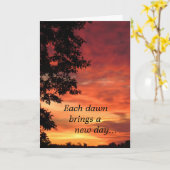 Carte anniversaire d'une mort - aube (Fleur jaune)