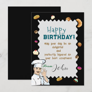 Carte Anniversaire d'une pâtisserie