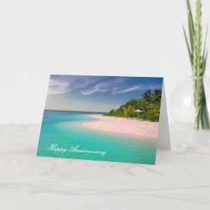 Carte Anniversaire Eau Turquoise sur Sandy Beach