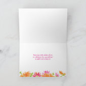 Carte Anniversaire Éclatant Gerbera Daisies Voeux de joi (Intérieur)