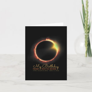 Carte Anniversaire Éclipse solaire 2024 Avril 8 Total Éc