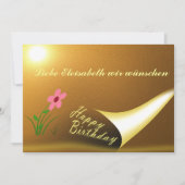 Carte anniversaire, Écriture, modèle, fleur (Devant)
