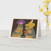 Carte anniversaire écureuil fox (Fleur jaune)