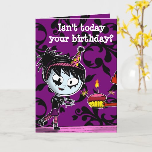 Carte Anniversaire éffrayant (Fleur jaune)