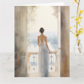 Carte Anniversaire élégant au bord du lac (Fleur jaune)