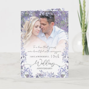 Carte Anniversaire élégant du Mariage floral de lavande