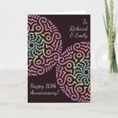 Carte Anniversaire élégant du Mariage Red Boho Mandala (Devant)