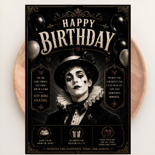 Carte Anniversaire Elegant Gothic Pierrot
