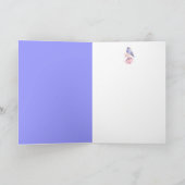 Carte Anniversaire élégant, Oiseau Bleu, Fleurs de Jardi (Intérieur)