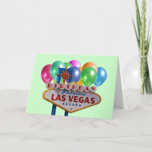 CARTE ANNIVERSAIRE EN FABULOUS LAS VEGAS CARD (Devant)