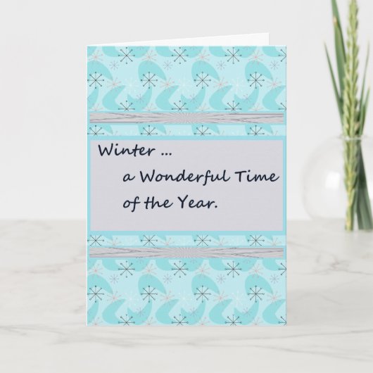 Carte Anniversaire en hiver pour les flocons de neige bl (Devant)