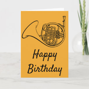 Carte Anniversaire en laiton de musique de cor de