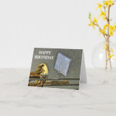 Carte Anniversaire en laiton d'instrument de musique de (Fleur jaune)