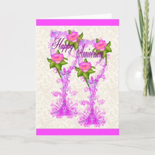 Carte Anniversaire en verre de vin (Devant)