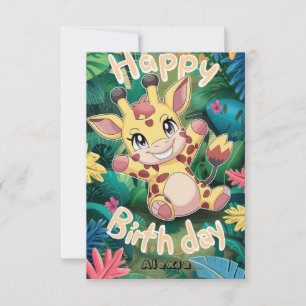 Carte Anniversaire Enchanted De Jolie Giraffe