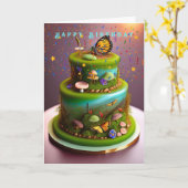 Carte Anniversaire Enchanted Forest Papillons Champignon (Fleur jaune)