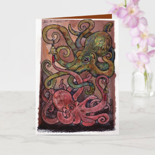 Carte Anniversaire Encre-able de la Pieuvre