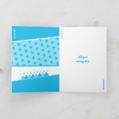 Carte Anniversaire enfants turquoise bleu blanc nom de t (Intérieur)