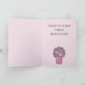 Carte Anniversaire espagnol Bouquet rose de fleurs (Intérieur)