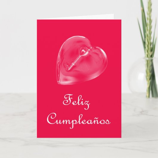 Carte Anniversaire espagnol de Feliz Cumpleaños avec le (Devant)