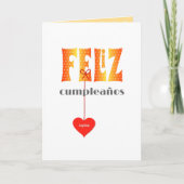 Carte Anniversaire espagnol Nom personnalisé FELIZ (Devant)
