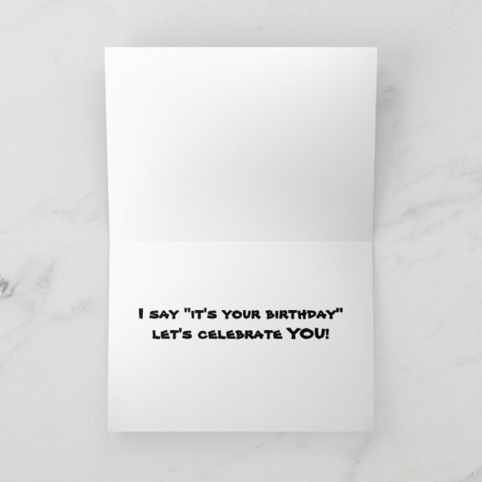 CARTE ANNIVERSAIRE EST "QUELQUE CHOSE À MOO À PROPOS" (Intérieur)