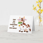 CARTE ANNIVERSAIRE EST "QUELQUE CHOSE À MOO À PROPOS" (Fleur jaune)