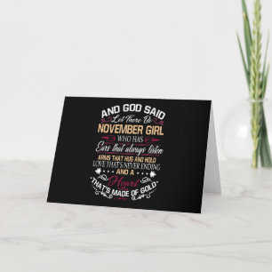 Carte Anniversaire   Et Dieu a dit que novembre soit une