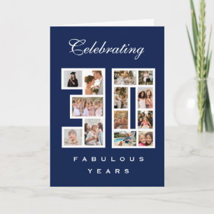 Carte Anniversaire Fabuleux 30 Ans Collage Photo Bleu