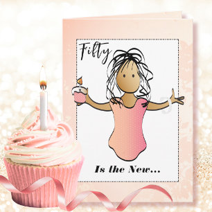 Carte Anniversaire fabuleux de 50 ans Femme Dessin animé