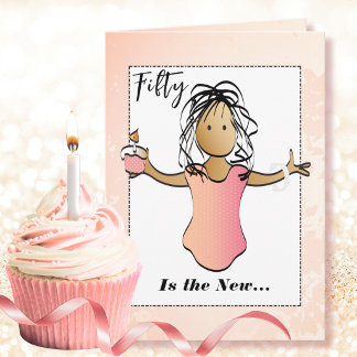 Carte Anniversaire fabuleux de 50 ans Femme Dessin animé