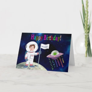 Carte Anniversaire fait sur commande d'astronaute de