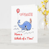 Carte Anniversaire fait sur commande de baleine et de (Fleur jaune)